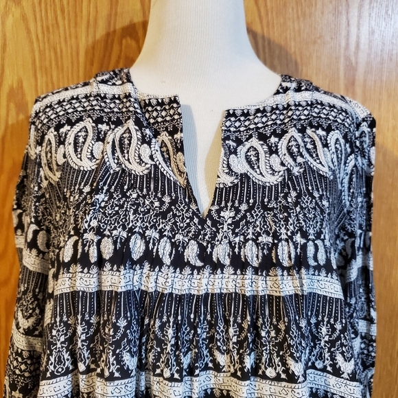 Thakoon Collective long sleeve paisley print mini shift dress rayon size 2 - Picture 6 of 10